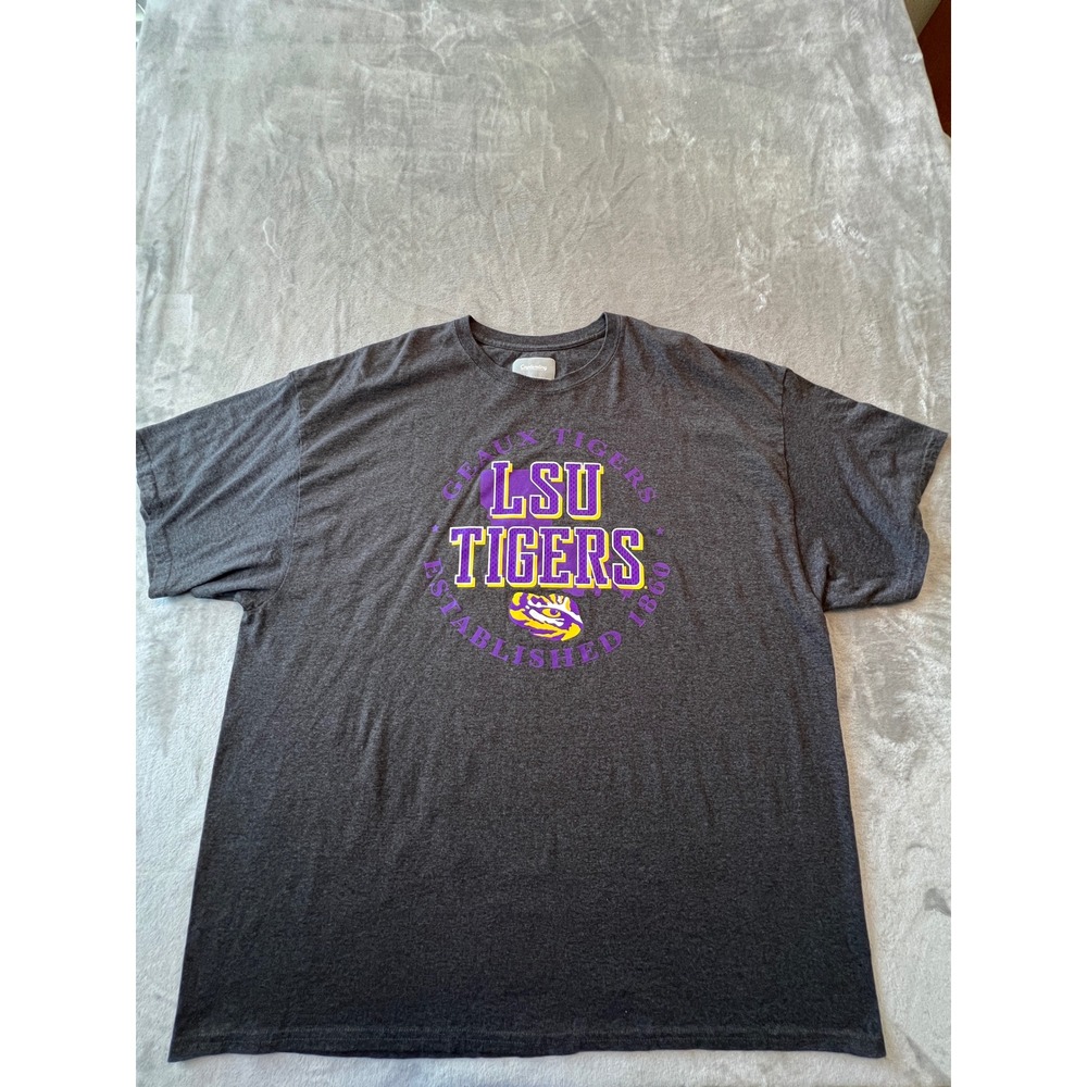 Captivating LSU Tigers T-Shirt Mens 3XL Gray Geaux Tigers Graphic Tee